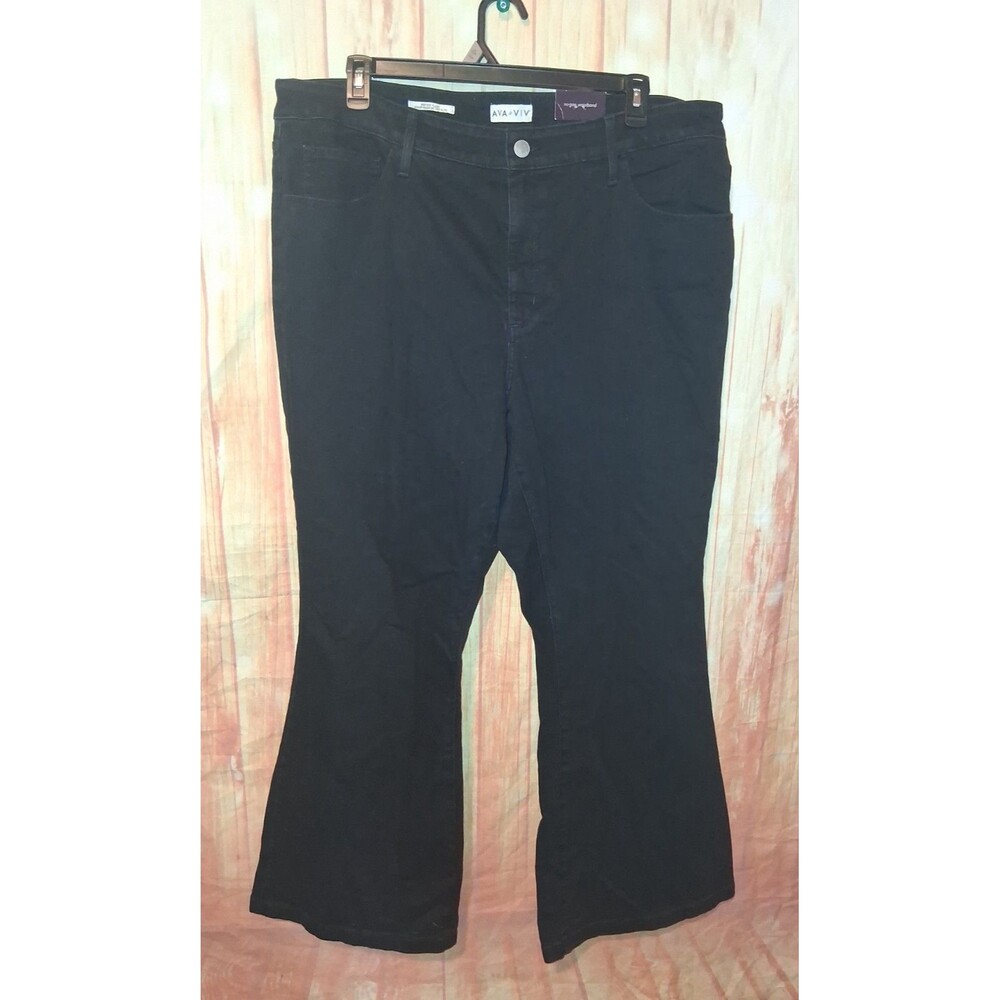 NWT Ava & Viv Black High Rise Flare Jeans Sz 22